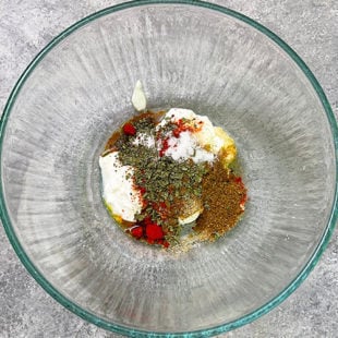 bowl with yogurt and spices