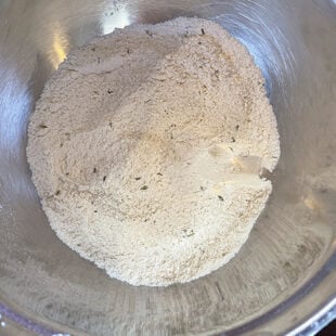 flour and other ingredients in a bowl