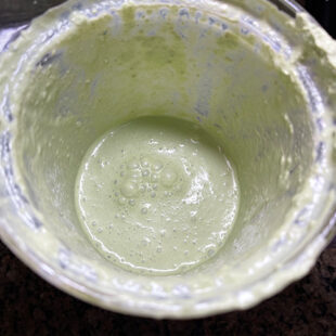 green color paste in a blender