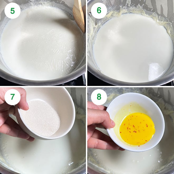 step by step picture collage of making rabdi at home