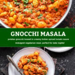pinterest graphic for gnocchi masala