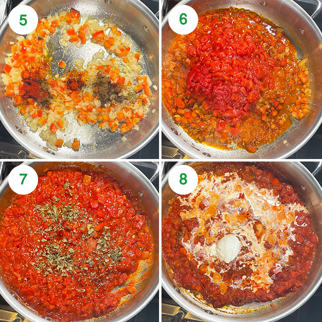 step by step picture collage of making gnocchi masala at home