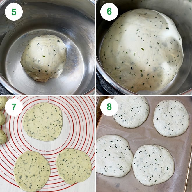 step by step picture collage of making bread kulcha at home