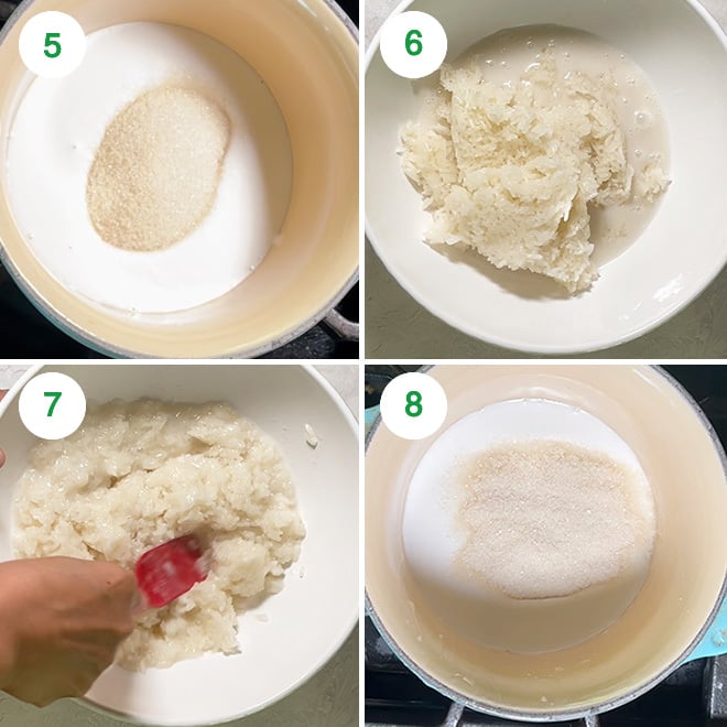 step by step picture collage of making mango sticky rice in instant pot