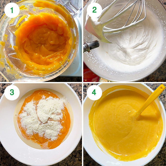 step by step picture collage of making mango ice cream