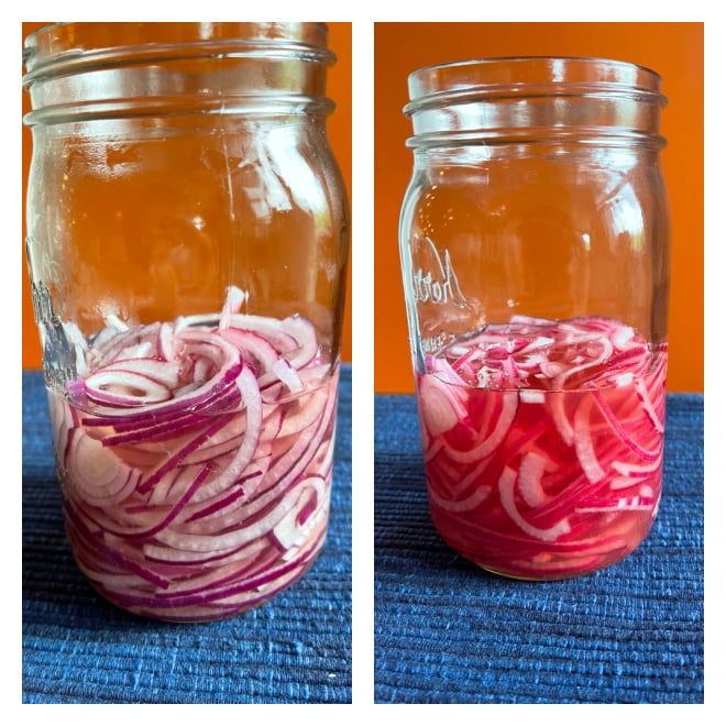 pickled onions in mason jar