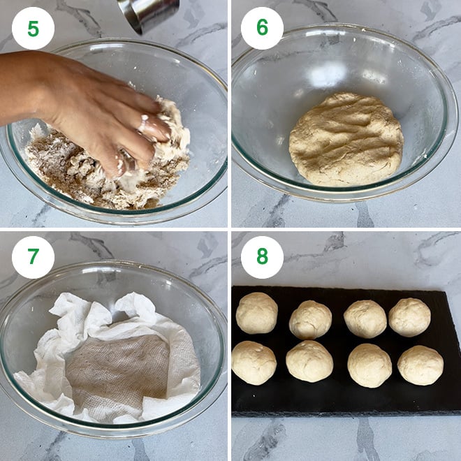 step by step picture collage of making tandoori roti at home