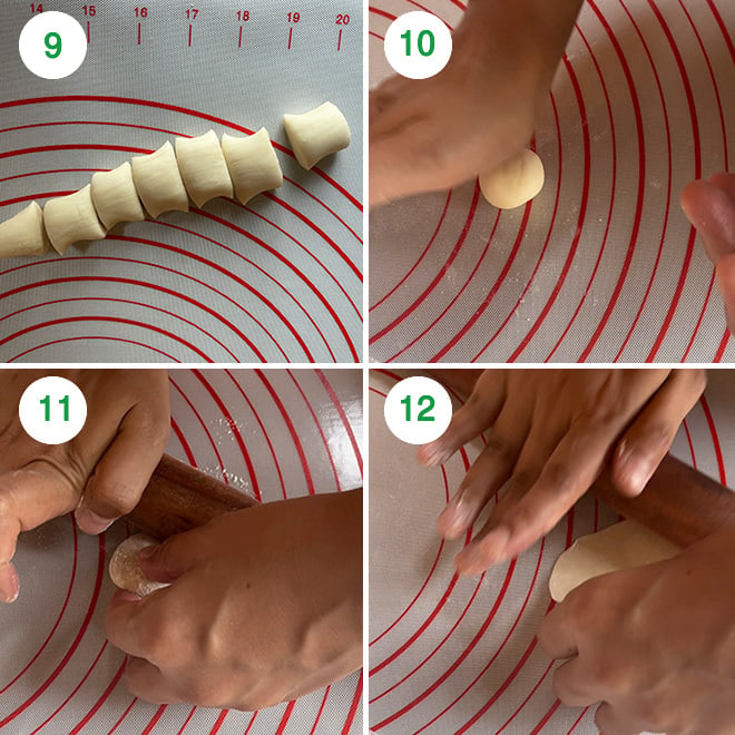 step by step picture collage of making momos dough