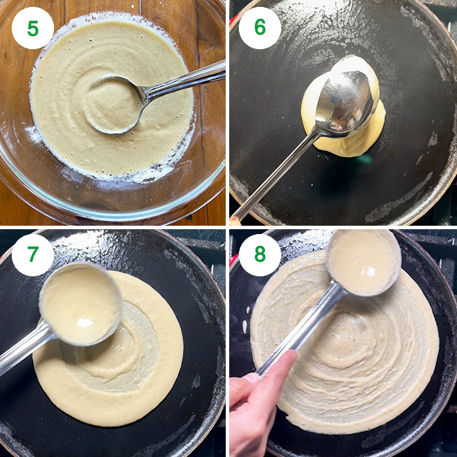 step by step picture collage of making moong dal dosa