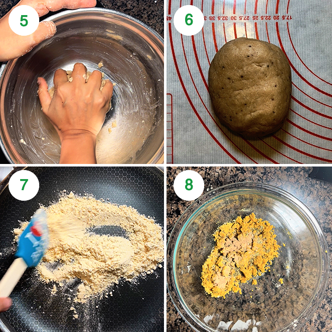 step by step picture collage of making achari mathri in the air fryer