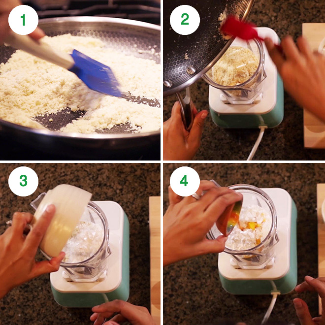 step by step picture collage of making kesar badam ladoo