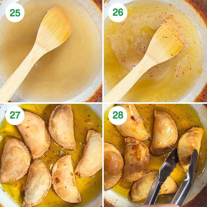 step by step picture collage of making gujiya in air fryer