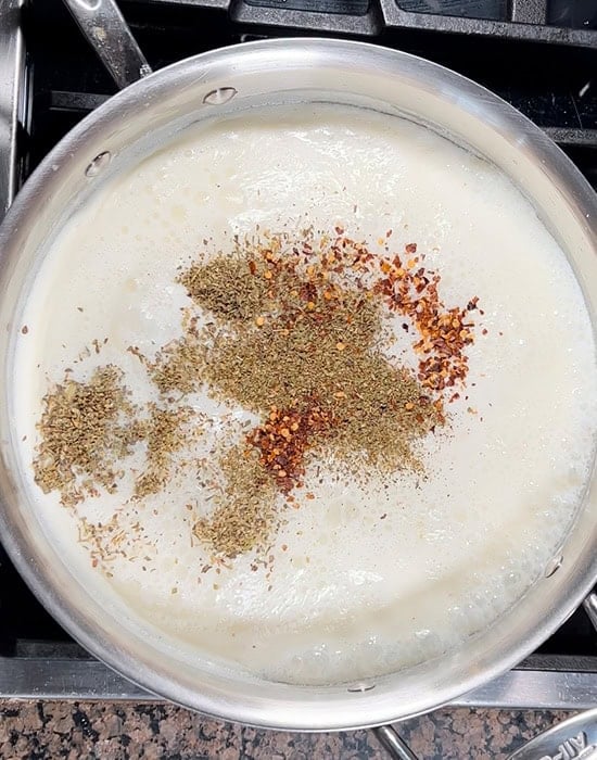 dry seasonings in a pan