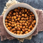 spiced chickpeas placed in a white bowl