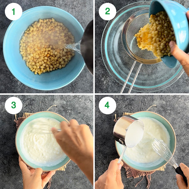 step by step picture collage of making boondi raita