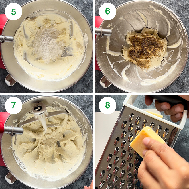 step by step picture collage of making mithai dip