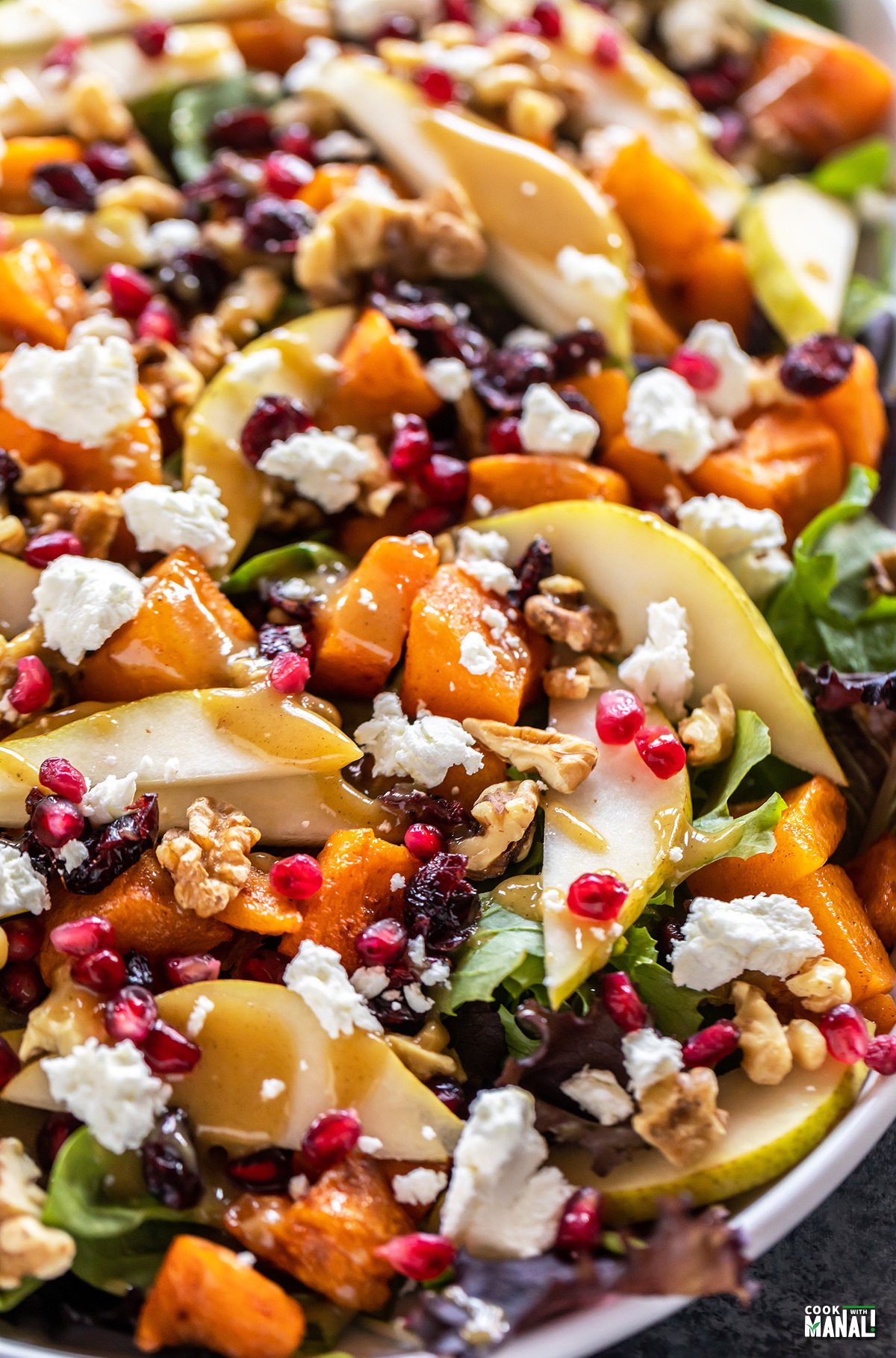 Butternut Squash & Pear Salad with Tahini Dressing Cook With Manali