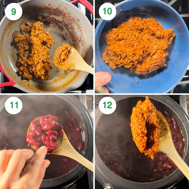 step by step picture collage of making homestyle punjabi rajma