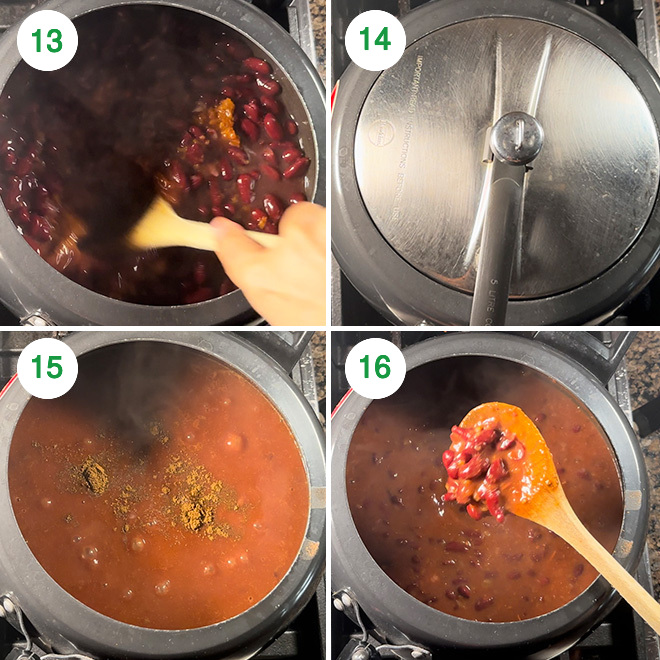 step by step picture collage of making homestyle punjabi rajma