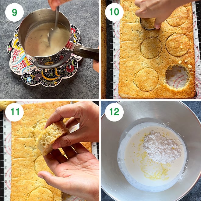 step by step picture collage of making thandai cake jars