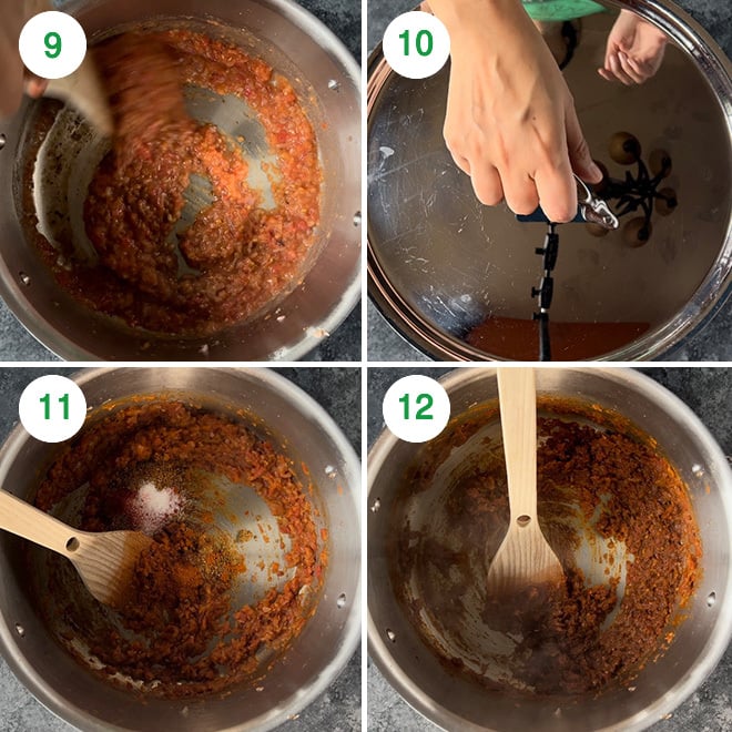 step by step picture collage of making punjabi chole