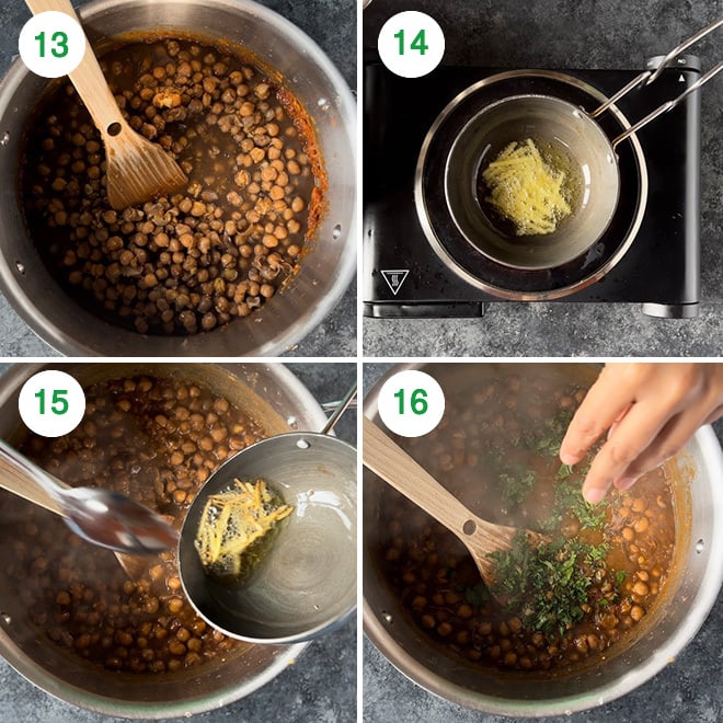 step by step picture collage of making punjabi chole