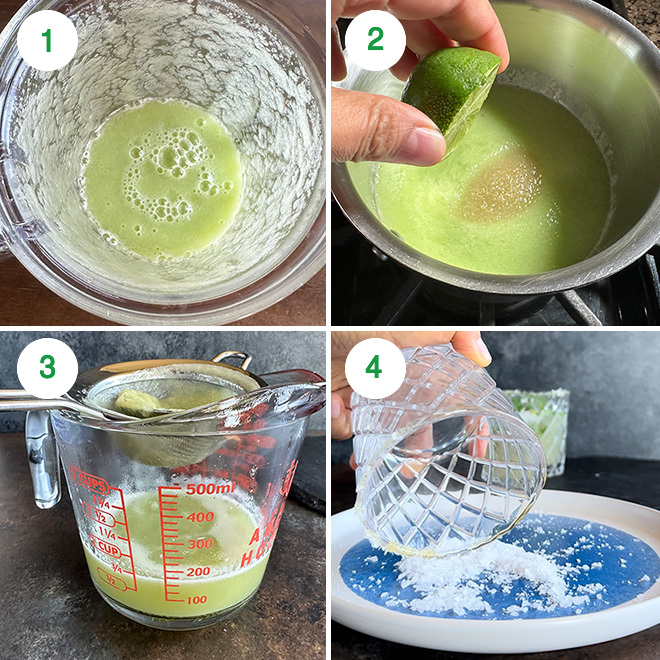 step by step picture collage of making cucumber mocktail