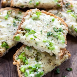 chilli cheese toasts stacked on top of each other