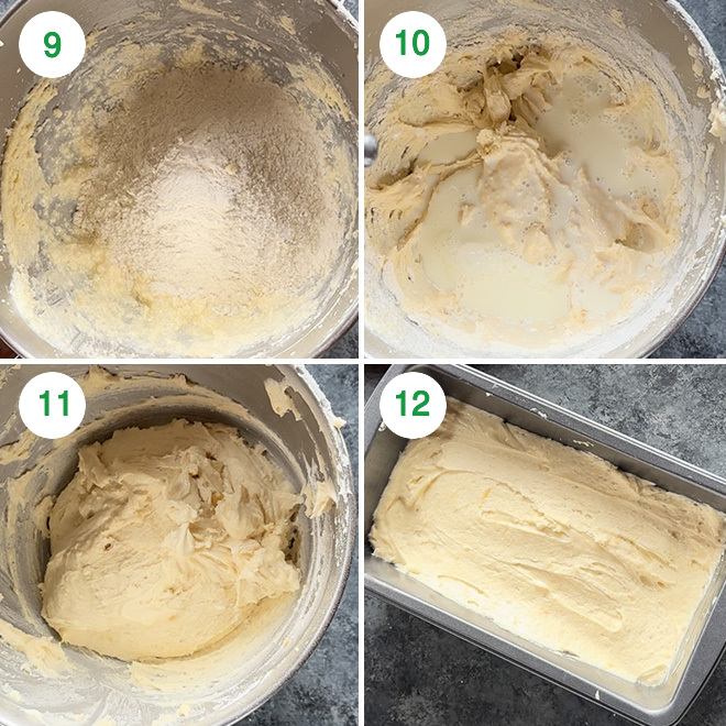 step by step picture collage of making eggless lemon cake