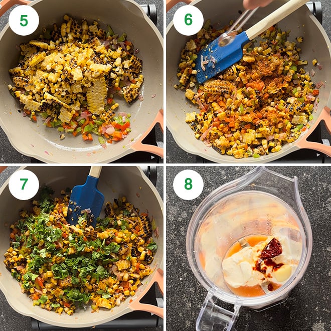 step by step picture collage of making grilled corn tacos