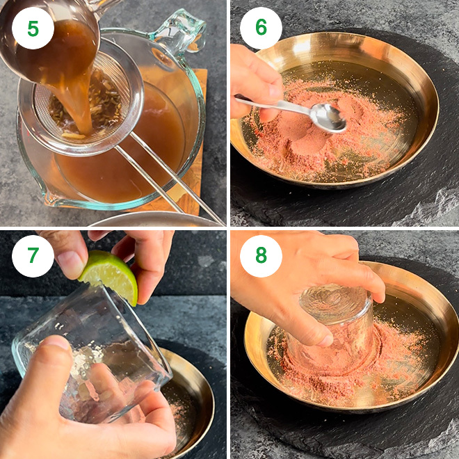 step by step picture collage of making tamarind mocktail
