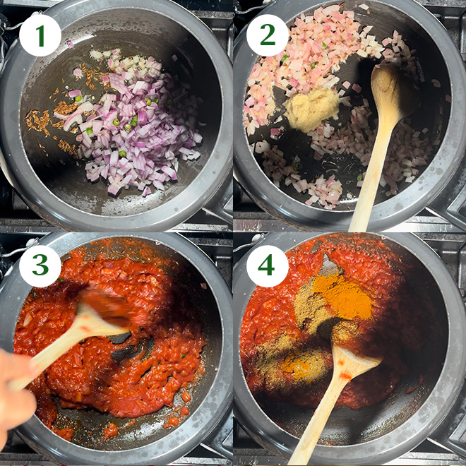 step by step picture collage of making sabut urad dal