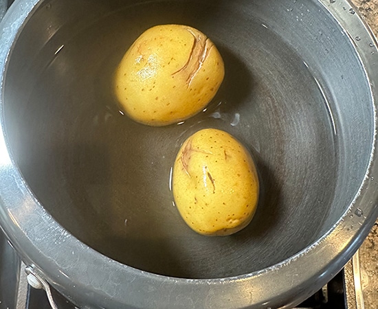 2 potatoes in a pressure cooker
