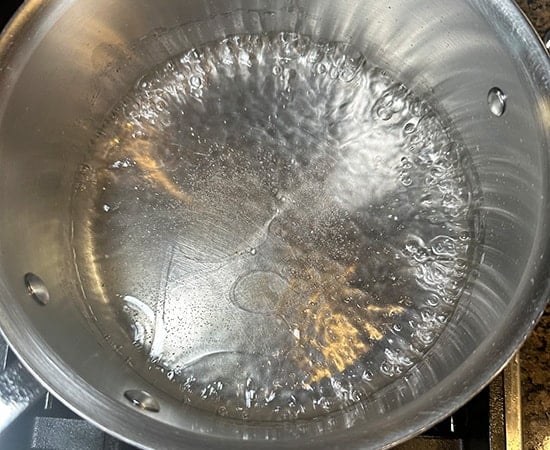 water boiling in a pan