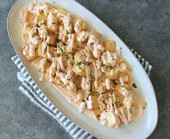 Crispy Potatoes with Curry Leaves Dip  Holiday Party Appetizer   - 32