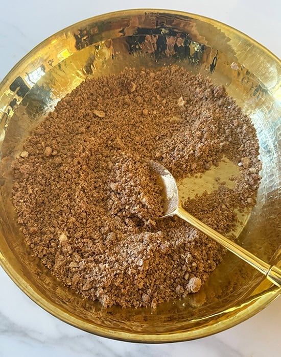 roasted panjiri mixed together in a plate