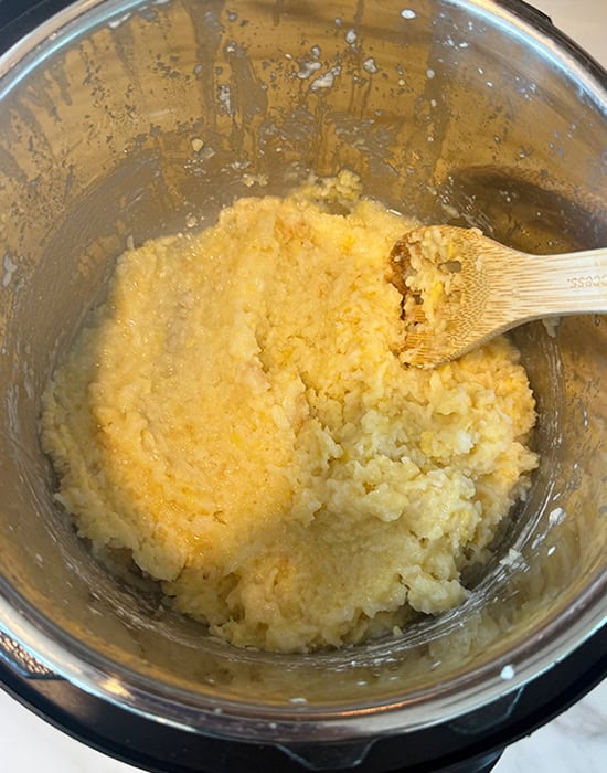cooked rice dal in a cooker